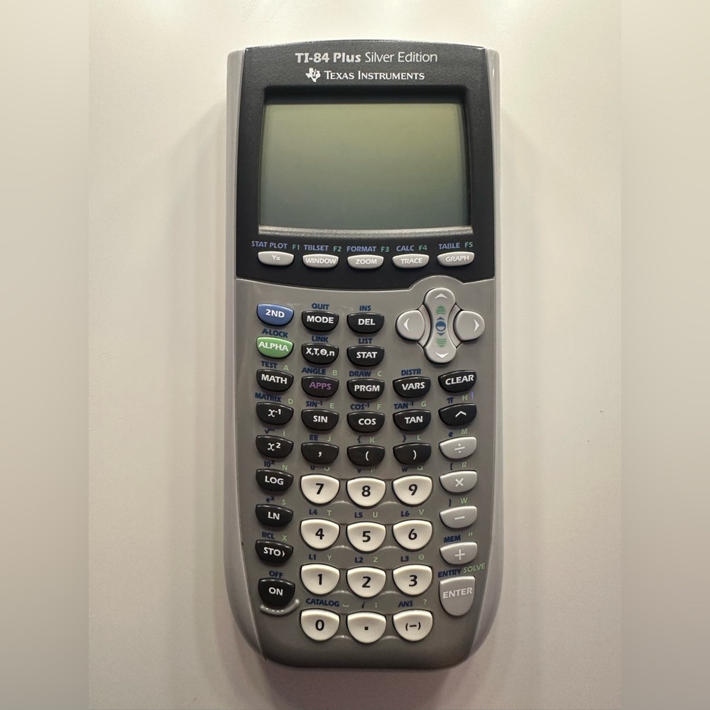 Texas Instruments TI-84 Plus Silver Edition Graphing Calculator - Black and Gray